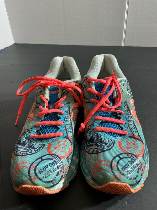 Asics Shoes - ASICS Kids Teal and Coral Graphic Sneakers